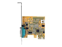 StarTech.com PCI Express Serial Card, PCIe to RS232 (DB9) Serial Interface Card, PC Serial Card with 16C1050 UART, Standard or Low Profile Brackets, COM Retention, For Windows & Linux - PCIe to DB9 Card (11050-PC-SERIAL-CARD) - Adaptateur série - PCIe 2.0 profil bas - RS-232 x 1 - jaune 11050-PC-SERIAL-CARD