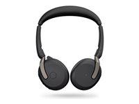 Jabra Evolve2 65 Flex UC Stereo - Micro-casque - sur-oreille - Bluetooth - sans fil - Suppresseur de bruit actif - USB-C - noir - Optimisé pour la CU 26699-989-899