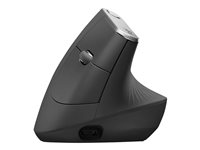 Logitech MX Vertical - Souris verticale - ergonomique - optique - 6 boutons - sans fil, filaire - Bluetooth, 2.4 GHz - récepteur sans fil USB - graphite 910-005448