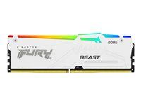 Kingston FURY Beast RGB - DDR5 - module - 16 Go - DIMM 288 broches - 6000 MHz / PC5-48000 - CL30 - 1.4 V - mémoire sans tampon - on-die ECC - blanc KF560C30BWA-16