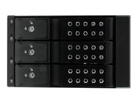 StarTech.com Rack Backplane Mobile en Aluminum Sans Tiroir pour 3 Disque Dur SAS II/SATA III 6Gbps, Hot Swap avec Ventilateur et Serrure - Rack de stockage mobile - 2.5" - noir - pour P/N: 25SAT35HDD, PEXMSATA3422, PEXMSATA343 HSB3SATSASBA