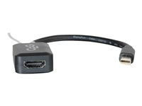 C2G 20cm Mini DisplayPort to HDMI Adapter - Thunderbolt to HDMI Converter M/F - Black - Câble DisplayPort - Mini DisplayPort (M) pour HDMI (F) - 20 cm - noir 84313