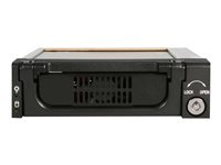 StarTech.com Rack amovible robuste en aluminium 5,25" avec ventilateur pour disque dur SATA 3,5" - Tiroir HDD 3,5 pouces - Rack de stockage mobile - 3.5" - noir DRW150SATBK