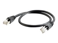 C2G Cat6a Booted Shielded (STP) Network Patch Cable - Cordon de raccordement - RJ-45 (M) pour RJ-45 (M) - 7 m - STP - CAT 6a - moulé, sans crochet, bloqué - noir 89920