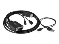 StarTech.com Câble adaptateur DisplayPort vers VGA de 2 m avec audio - Convertisseur DP vers VGA - M/M - 1920x1200 / 1080p - Adaptateur DisplayPort - DisplayPort (M) pour 15 pin D-Sub (DB-15), mini-phone stereo 3.5 mm, Micro-USB de type B (alimentation uniquement) - 2 m - noir - pour P/N: DK30CH2DEP, DK30CH2DEPUE DP2VGAAMM2M