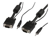 StarTech.com Câble vidéo coaxial pour écran VGA haute résolution 15 m avec audio HD15 M/M - Câble VGA - HD-15 (VGA), mini-phone stereo 3.5 mm (M) pour HD-15 (VGA), mini-phone stereo 3.5 mm (M) - 15 m - moulé, vis moletées - noir MXTHQMM15MA