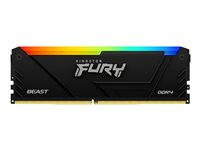 Kingston FURY Beast RGB - DDR4 - module - 32 Go - DIMM 288 broches - 3200 MHz / PC4-25600 - CL16 - 1.35 V - mémoire sans tampon - non ECC - noir KF432C16BB2A/32