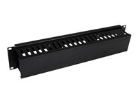 StarTech.com Panneau / Goulotte de gestion de câbles horizontal 2U pour rack de serveur - Guide pour câbles - Passe câble avec couverture - Panneau d'agencement de câbles de rack - noir - 2U - 19" - pour P/N: RACK-18U-20-WALL-OA, RACK-21U-20-WALL-OA, RK3236BKF, RK4236BKB, RKQMCAB12V2 CMDUCT2U