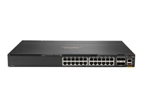 HPE Aruba 6300M - Commutateur - C3 - Géré - 24 x 10/100/1000 + 4 x 1 Gigabit / 10 Gigabit / 25 Gigabit / 50 Gigabit SFP56 (liaison montante/stockage) - de l'avant et du côté vers l'arrière - Montable sur rack JL664A