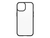 OtterBox React Series - Coque de protection pour téléphone portable - antimicrobien - polycarbonate, caoutchouc synthétique - cristal noir (incolore/noir) - pour Apple iPhone 14 77-88882