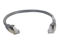 C2G Cat6a Booted Shielded (STP) Network Patch Cable - Cordon de raccordement - RJ-45 (M) pour RJ-45 (M) - 0.5 m - STP - CAT 6a - moulé, sans crochet, bloqué - gris 89900