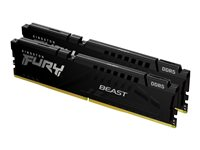 Kingston FURY Beast - DDR5 - kit - 16 Go: 2 x 8 Go - DIMM 288 broches - 5200 MHz / PC5-41600 - CL36 - 1.25 V - mémoire sans tampon - on-die ECC - noir KF552C36BBEK2-16