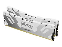 Kingston FURY Renegade - DDR5 - kit - 32 Go: 2 x 16 Go - DIMM 288 broches - 8000 MHz / PC5-64000 - CL38 - 1.45 V - mémoire sans tampon - on-die ECC - blanc et argent KF580C38RWK2-32