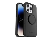 OtterBox Otter + Pop Symmetry Series - Coque de protection pour téléphone portable - antimicrobien - polycarbonate, caoutchouc synthétique - noir - pour Apple iPhone 14 Pro 77-88758