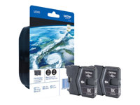 Brother LC985 Twin-Pack - Pack de 2 - noir - original - blister avec alarme acoustique / électromagnétique - cartouche d'encre - pour Brother DCP-J125, DCP-J140, DCP-J315, DCP-J515, MFC-J220, MFC-J265, MFC-J410, MFC-J415 LC985BKBP2DR