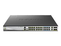 D-Link DMS 3130-30PS - Commutateur - multi-gigabit - C3 - Géré - 16 x 100/1000/2.5G (PoE+) + 8 x 100/1000/2.5G/5G (PoE++) + 2 x 100/1000/2.5G/5G/10GBase-T + 4 x 10 Gigabit / 25 Gigabit SFP28 - Montable sur rack - PoE++ (740 W) DMS-3130-30PS/E