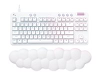 Logitech G713 - Clavier - sans clé - backlit - USB - AZERTY - Français - commutateur : Linear - blanc 920-010673