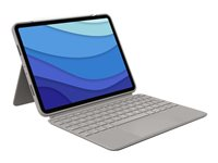 Logitech Combo Touch - Clavier et étui - avec trackpad - rétroéclairé - Apple Smart connector - QWERTY - R.-U. - sable - pour Apple 11-inch iPad Pro (1ère génération, 2e génération, 3ème génération) 920-010172