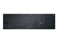 CHERRY KW X ULP - Clavier - rétro-éclairé - sans fil - USB, 2.4 GHz, Bluetooth 5.2 - Français - commutateur : profil ultra bas CHERRY MX - noir - emballage sans plastique G8U-27000LTBFR-2