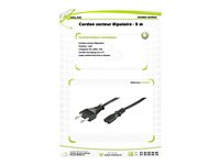 Neklan Bipolar - Câble d'alimentation - Europlug (M) pour power IEC 60320 C7 - 5 m - noir 2090939