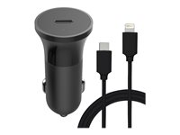 BIGBEN Connected - Adaptateur d'alimentation pour voiture - 20 Watt - PD (24 pin USB-C) - sur le câble : Lightning - noir CACCBLMFIC20WPDB