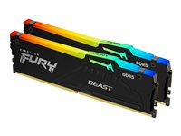 Kingston FURY Beast RGB - DDR5 - kit - 16 Go: 2 x 8 Go - DIMM 288 broches - 6000 MHz / PC5-48000 - CL30 - 1.4 V - mémoire sans tampon - on-die ECC - noir KF560C30BBAK2-16