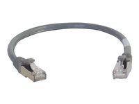 C2G Cat6a Booted Shielded (STP) Network Patch Cable - Cordon de raccordement - RJ-45 (M) pour RJ-45 (M) - 30 cm - STP - CAT 6a - moulé, sans crochet, bloqué - gris 89921