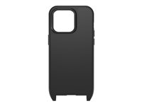 OtterBox React Series - Coque de protection pour téléphone portable - collier, avec lanière - compatibilité avec MagSafe - 50 % de plastique recyclé - noir - pour Apple iPhone 14 Pro 77-92291