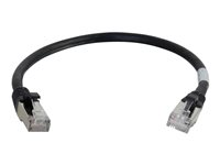 C2G Cat6a Booted Shielded (STP) Network Patch Cable - Cordon de raccordement - RJ-45 (M) pour RJ-45 (M) - 2 m - STP - CAT 6a - moulé, sans crochet, bloqué - noir 89917