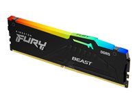 Kingston FURY Beast RGB - DDR5 - module - 16 Go - DIMM 288 broches - 6000 MHz / PC5-48000 - CL30 - 1.4 V - mémoire sans tampon - on-die ECC - noir KF560C30BBA-16