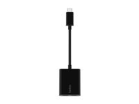 Belkin Connect Audio + Charge - Casque/adaptateur de charge USB-C vers USB-C - 24 pin USB-C mâle pour 24 pin USB-C femelle - 14 m - noir - USB Power Delivery (60W) F7U081BTBLK